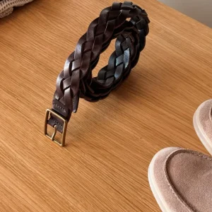 Cintura in Pelle Intrecciata MORO