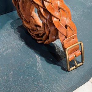 Cintura in Pelle Intrecciata CUOIO