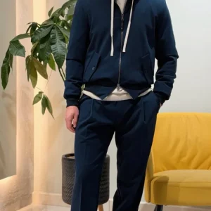 Giacca College in Fresco Lana BLU