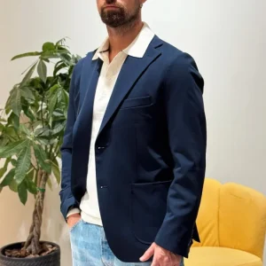 Giacca Monopetto Con Tasca a Top BLU