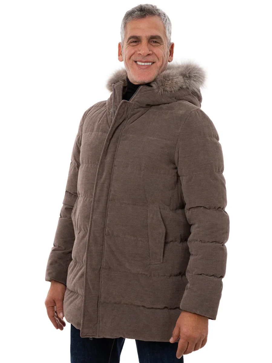 Bomber lungo con cappuccio e pelo rimovibile Herno - immagine 3