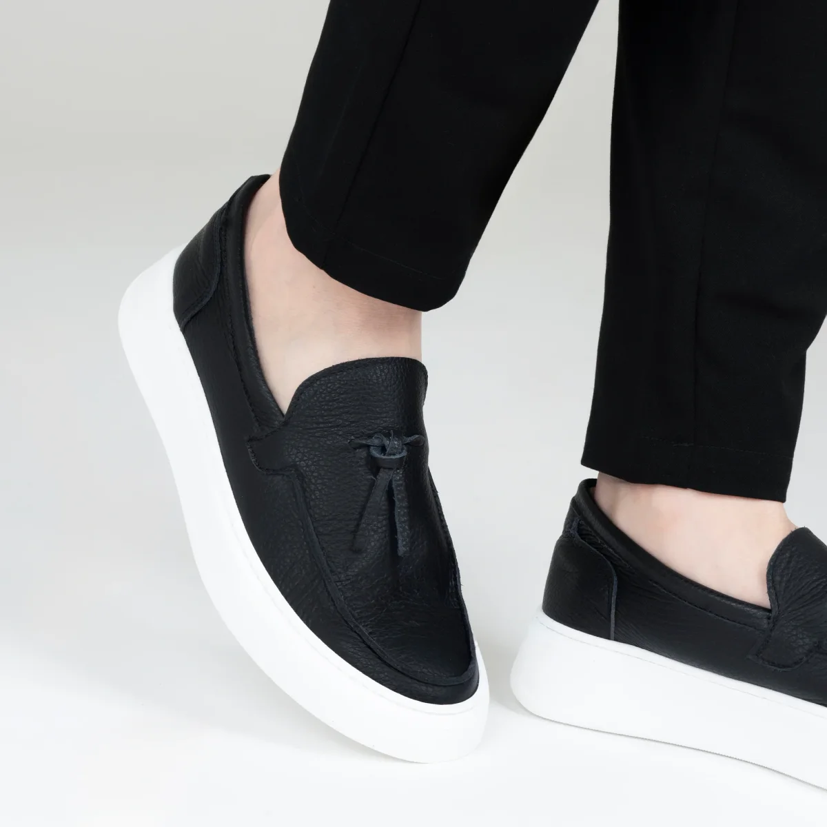 Slink mocassino uomo slip on in pelle bottolata - immagine 7