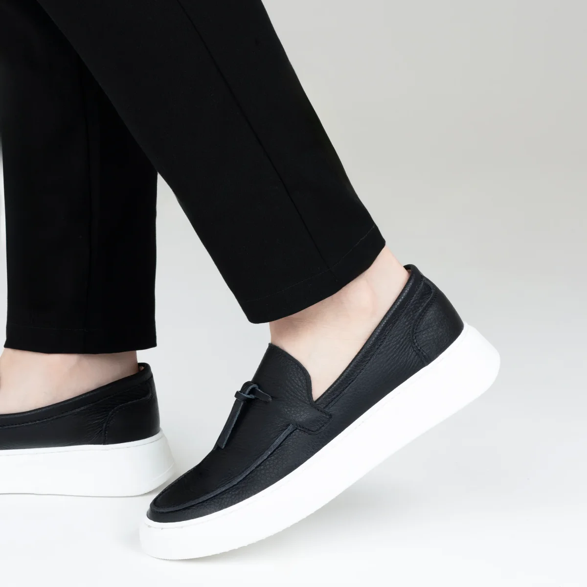 Slink mocassino uomo slip on in pelle bottolata - immagine 6