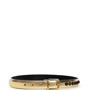 Cintura in Pelle Gold con Cristalli Neri Dolce & Gabbana
