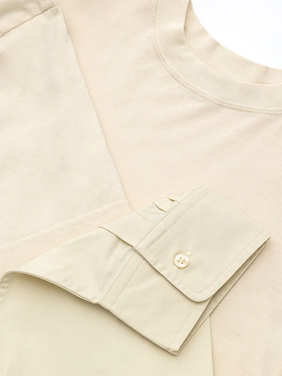 Layered T-Shirt Color Crema Balenciaga - immagine 4