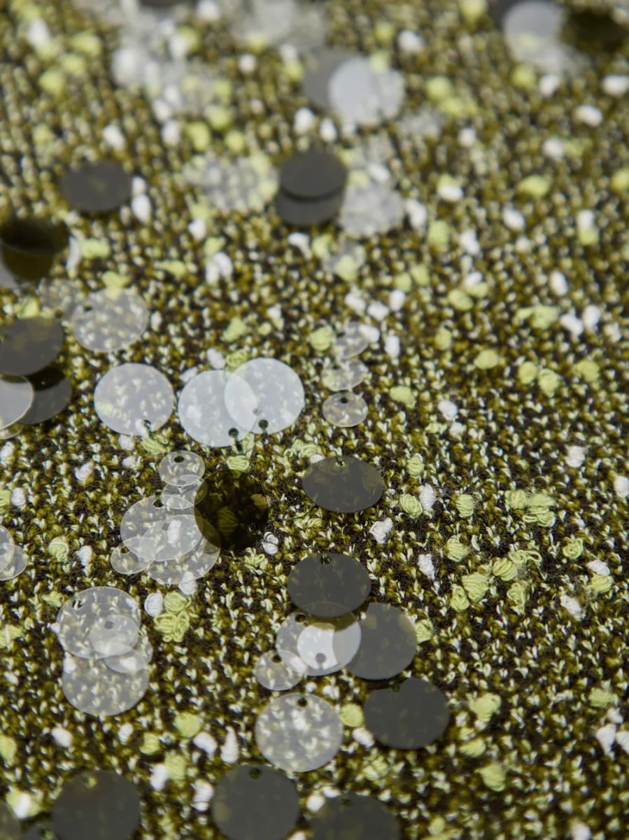 Gonna in Maglia Verde Militare con Paillettes Gucci - immagine 4