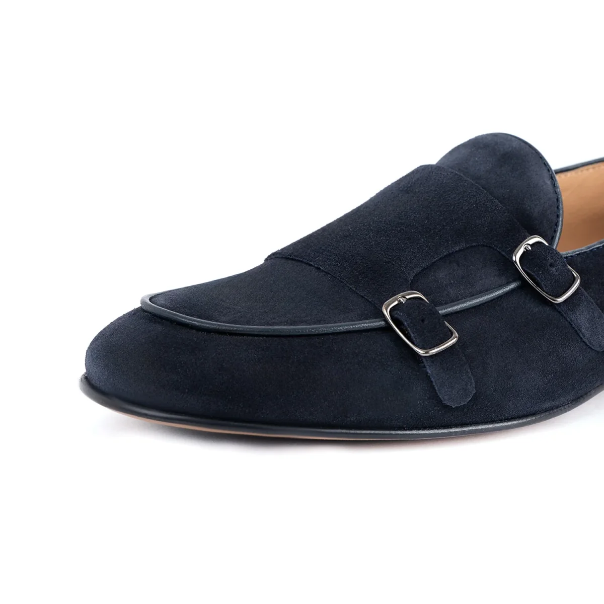 Monk lux mocassino uomo in camoscio fondo cuoio - immagine 4