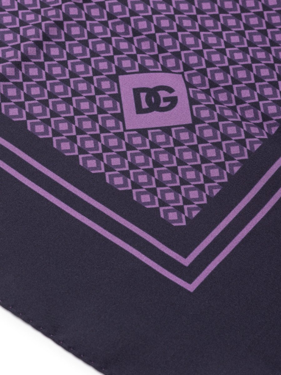 Pochette da taschino in seta viola Dolce & Gabbana - immagine 3