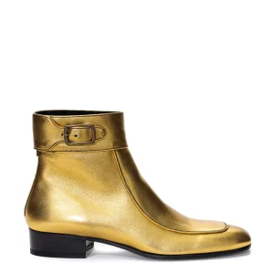 Ankle Boot Oro in Pelle Saint Laurent