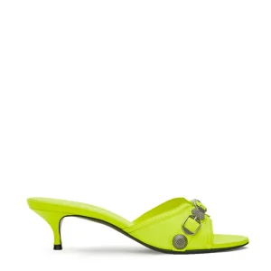 Sandali Slippers Mule Cagole in Giallo Fluo Balenciaga