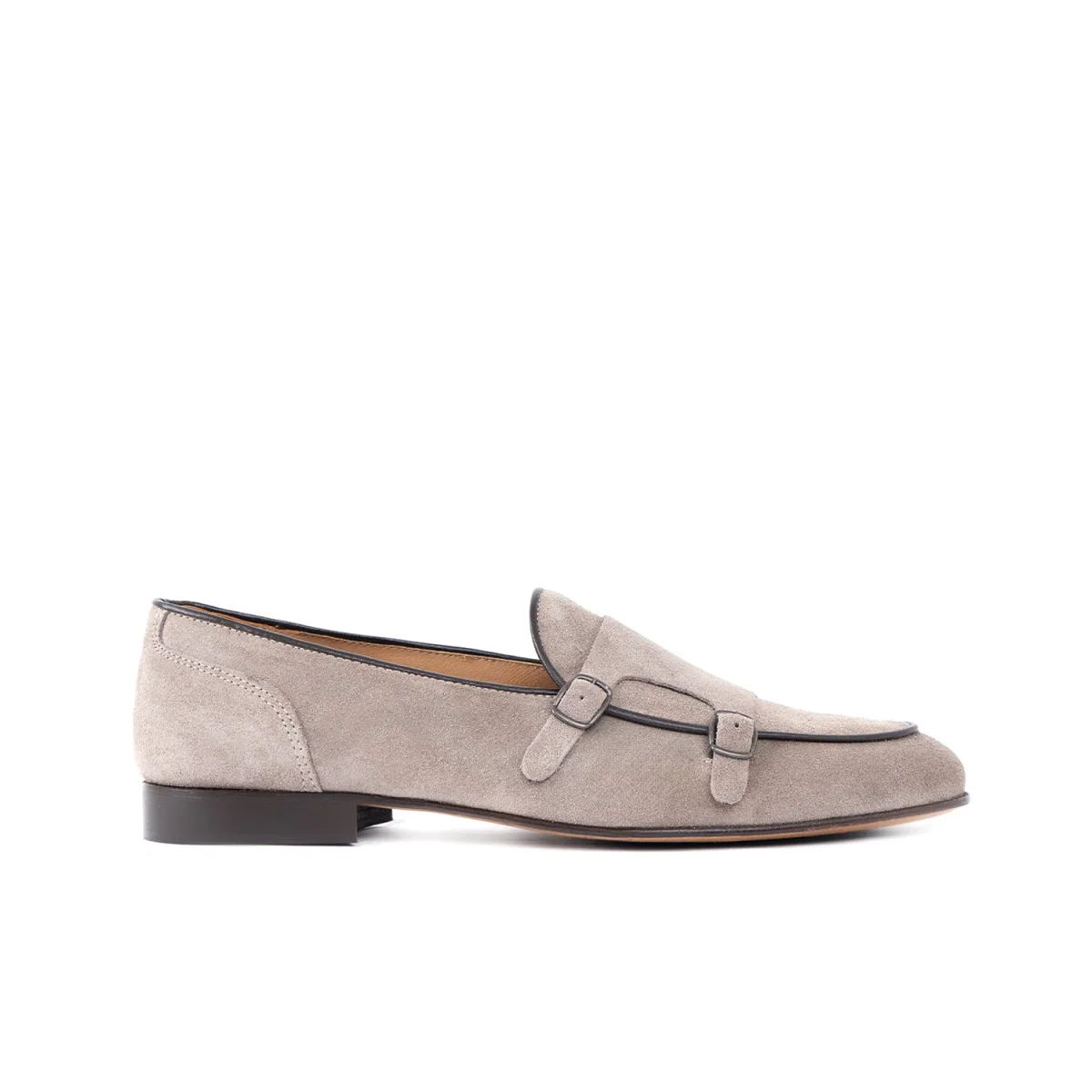 Monk lux mocassino uomo in camoscio fondo cuoio - immagine 7