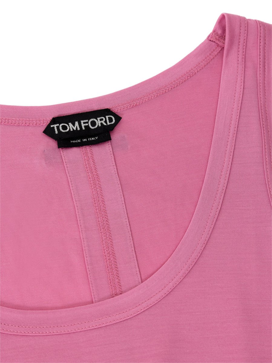 Top smanicato in seta rosa Tom Ford - immagine 4