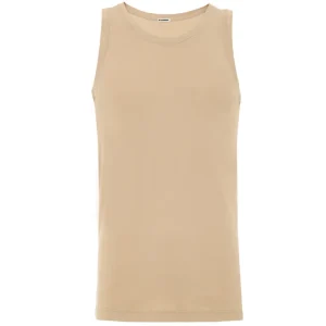 Canotta Beige in Cotone Garzato Jil Sander