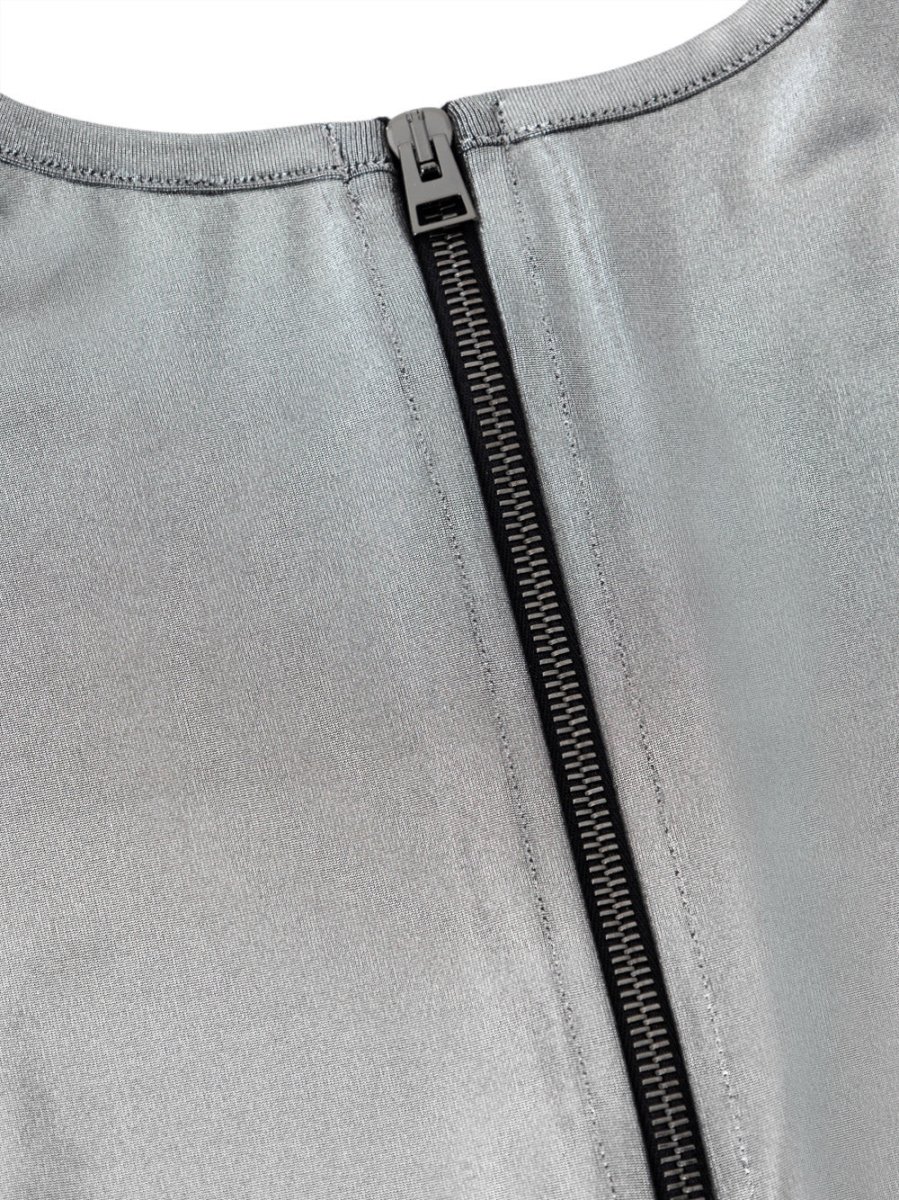 Maglietta in tessuto metallizzato argento Tom Ford - immagine 5