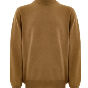 Maglione Dolcevita Marrone in Lana Sottile Gran Sasso