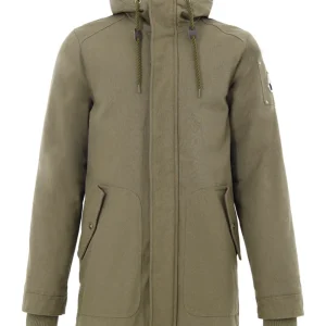 Giubbino Parka Verde Lungo in Tessuto con Tasconi Moose Knuckles