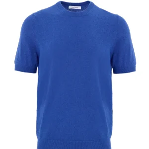 Maglia Mezza Manica Effetto Knitwear in Blu Gran Sasso