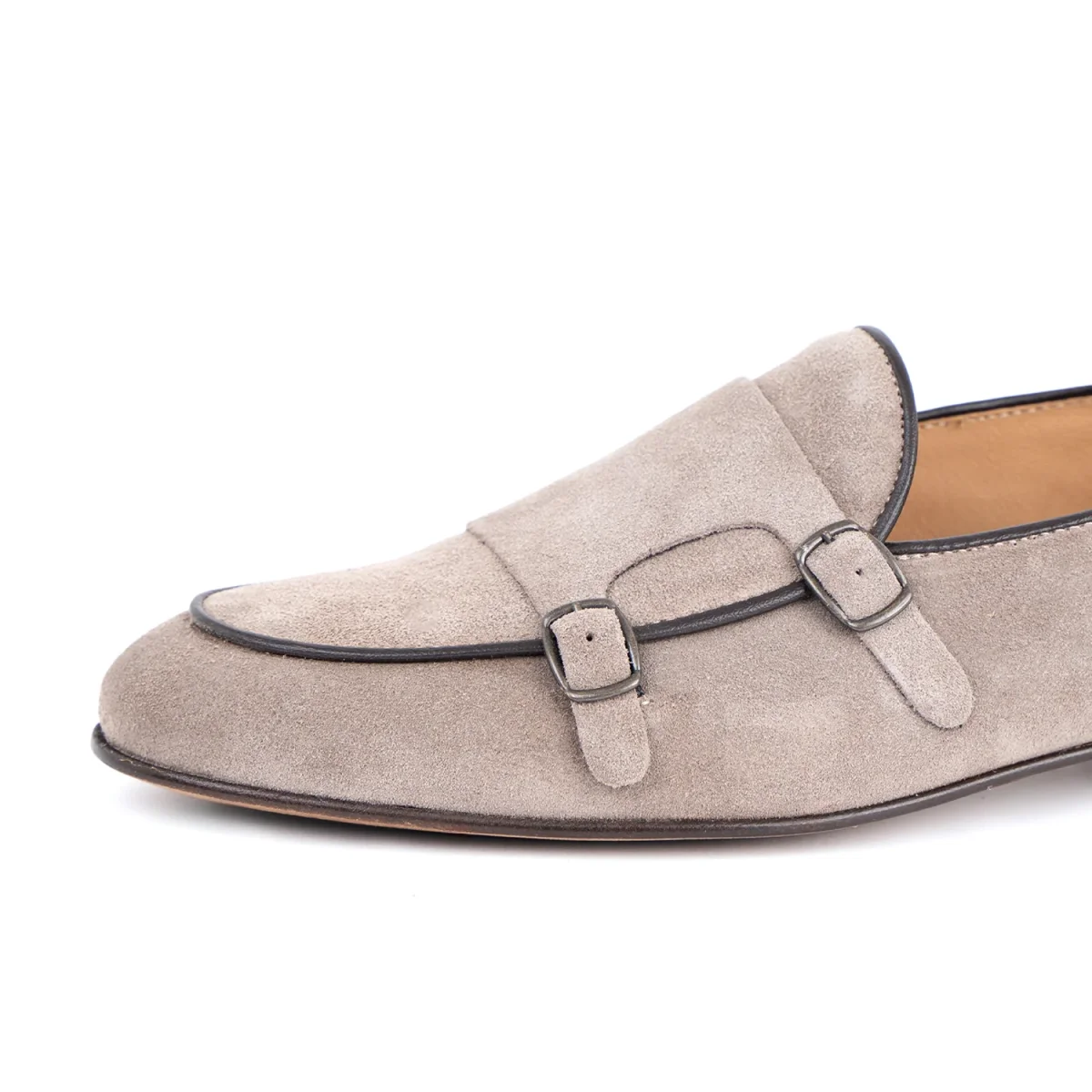 Monk lux mocassino uomo in camoscio fondo cuoio - immagine 9