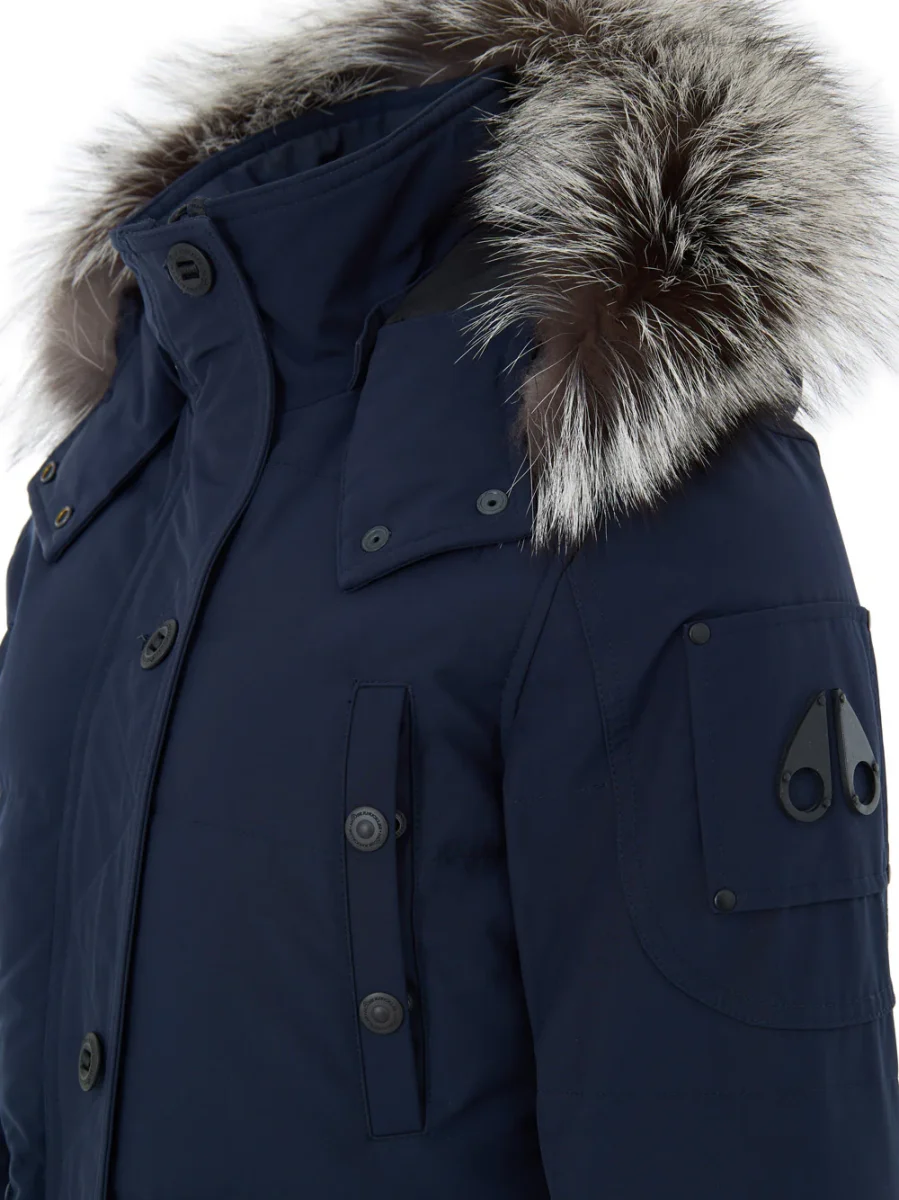 Field Jacket Blu con Cappuccio e Pelliccia Moose Knuckles - immagine 4