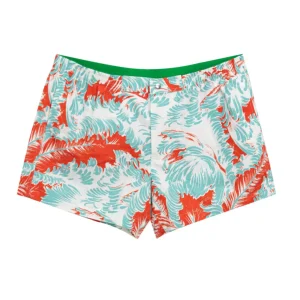 Boxer Mare con Stampa Piume in Rosso/Azzurro Bottega Veneta