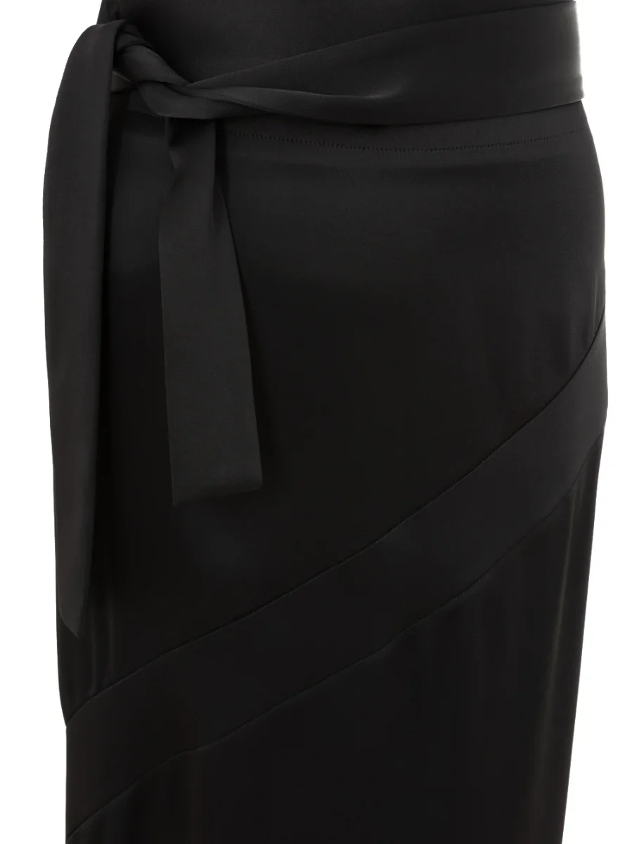 Gonna Extra Lunga in Raso Nero Tom Ford - immagine 4