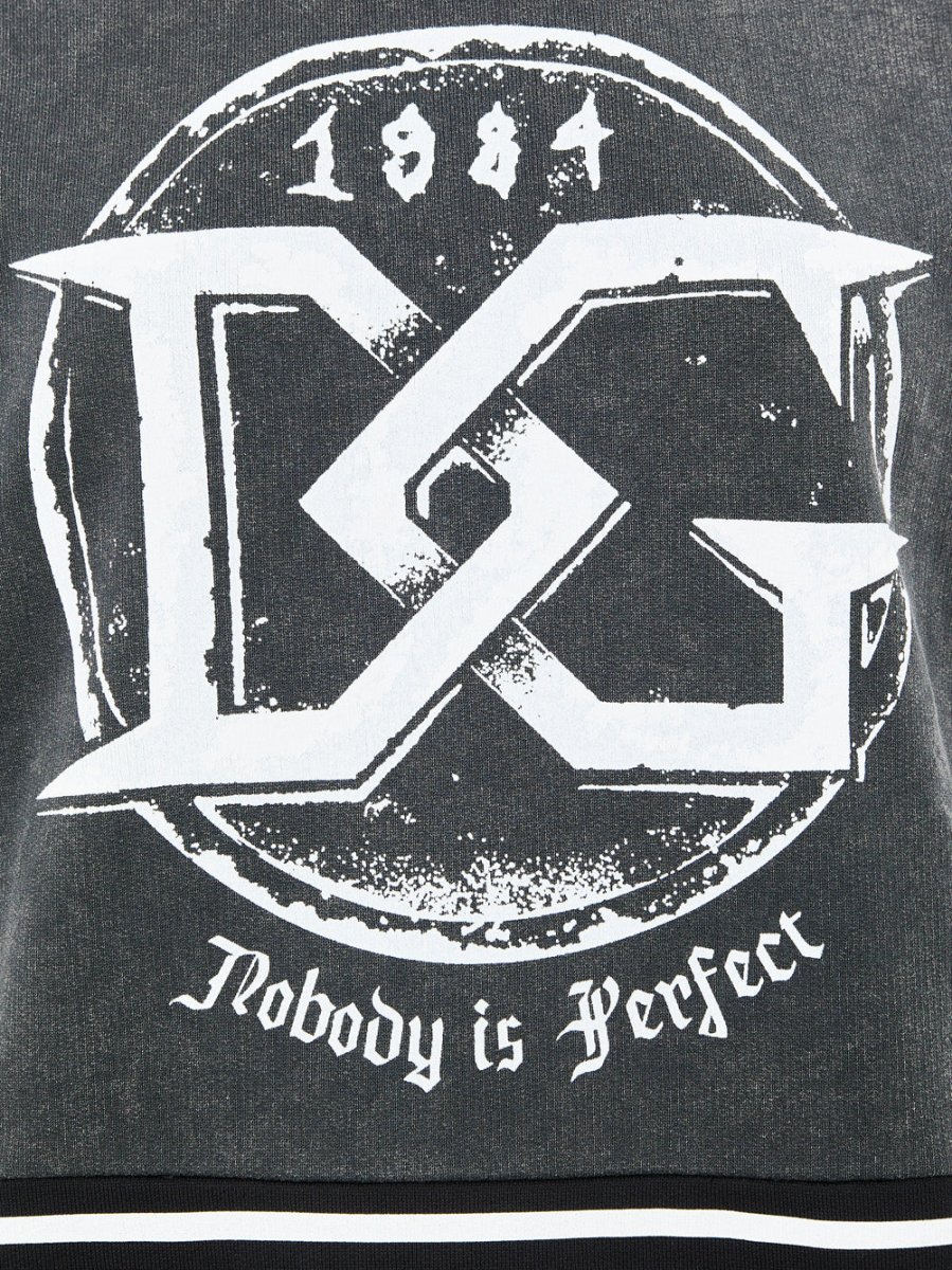 Felpa Nera Délavé con Stampa 'Nobody is Perfect' Dolce & Gabbana - immagine 4