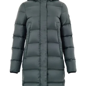 Piumino Imbottito Lungo in Verde Moose Knuckles