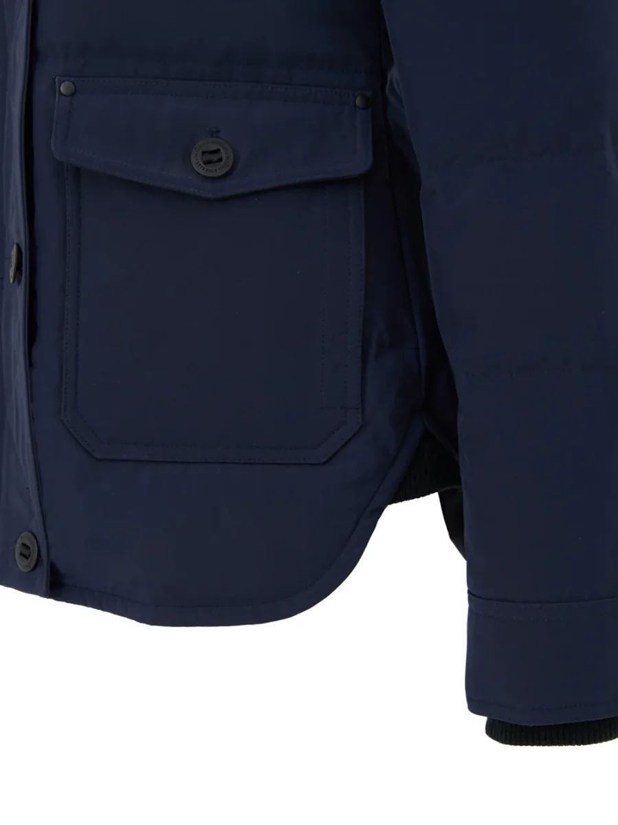 Field Jacket Blu con Cappuccio e Pelliccia Moose Knuckles - immagine 5