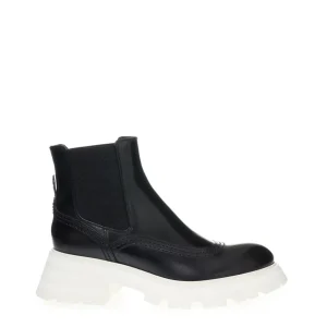 Stivaletti Chelsea Alexander McQueen tacco Bianco