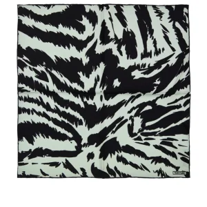 Fazzoletto da Taschino in Seta Grigio Chiaro con Stampa Tom Ford