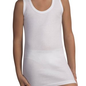 CANOTTA SPALLA LARGA RAGAZZO 100% PURO COTONE COSTINA 1/1