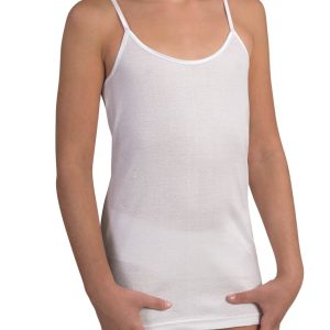 CANOTTA SPALLA STRETTA RAGAZZA BORDO RASO COSTINA 1/1 100% PURO COTONE