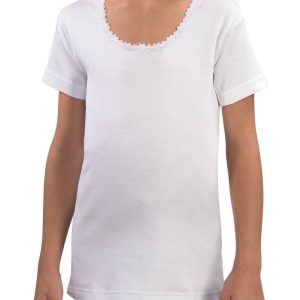 MAGLIA MEZZA MANICA BAMBINA CATENA MACRAMÈ 100% COTONE CALDO INTERLOCK
