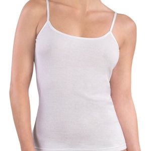 CANOTTA SPALLA STRETTA DONNA GIROCOLLO BORDO RASO 100% PURO COTONE COSTINA 1/1