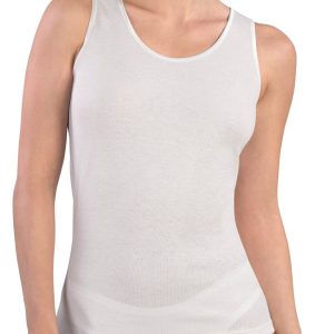 CANOTTA SPALLA LARGA DONNA GIROCOLLO BORDO RASO LANA E COTONE