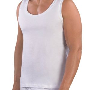 CANOTTA SPALLA LARGA UOMO GIROCOLLO COTONE BIELASTICO