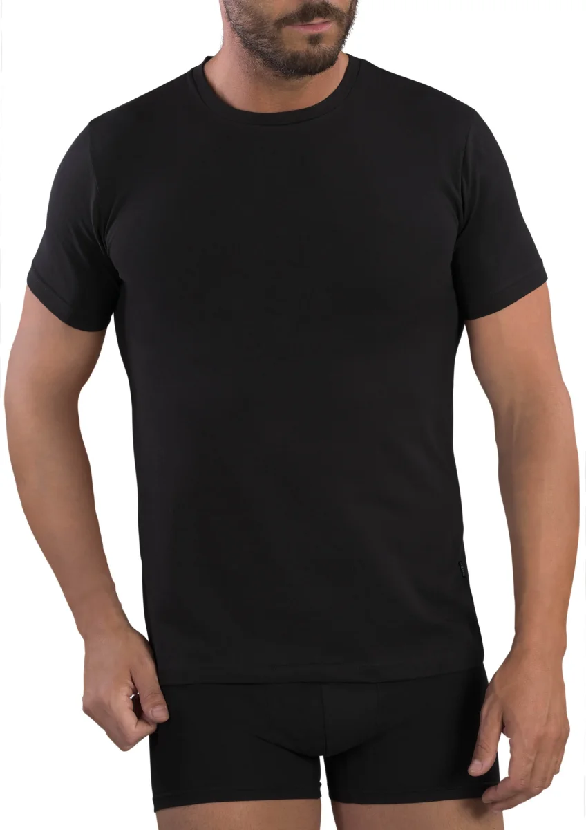 MAGLIA MEZZA MANICA UOMO GIROCOLLO COTONE BIELASTICO - immagine 4