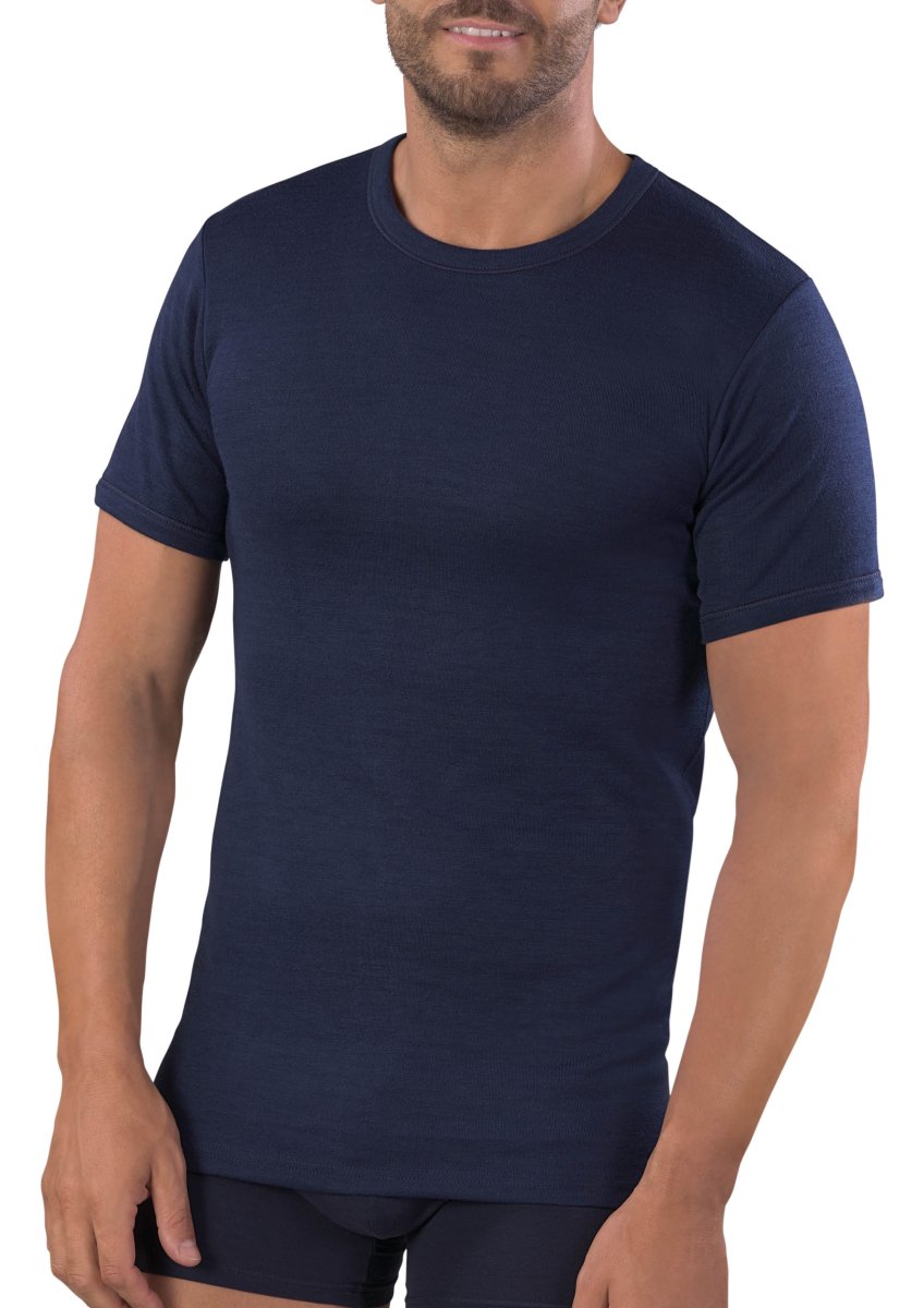 MAGLIA MEZZA MANICA UOMO GIROCOLLO LANA E COTONE - immagine 4