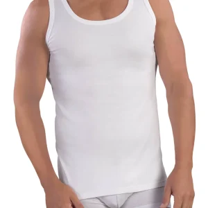 CANOTTA SPALLA LARGA UOMO GIROCOLLO 100% COTONE CALDO INTERLOCK