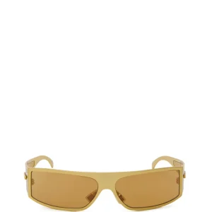 Occhiali da Sole Avvolgenti in Metallo Gold Bottega Veneta
