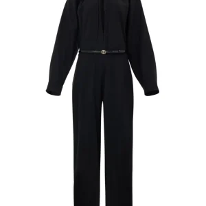Abito Tuta in Nero con Cintura Gucci