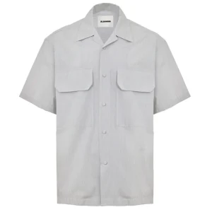 Camicia Maniche Corte a Righe Boxy Fit Jil Sander