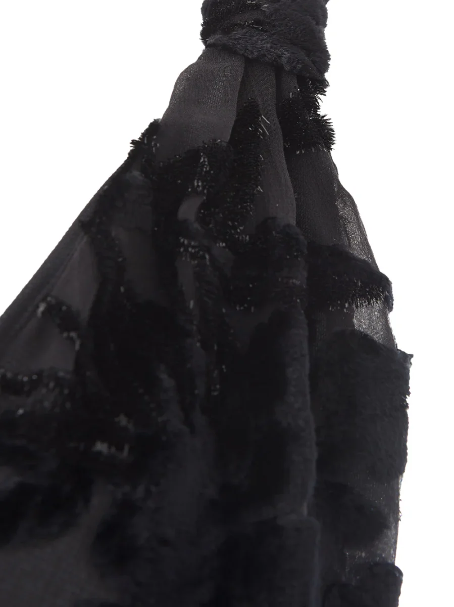 Abito Lungo in Tulle con Stampa Fiori Velvet - immagine 6