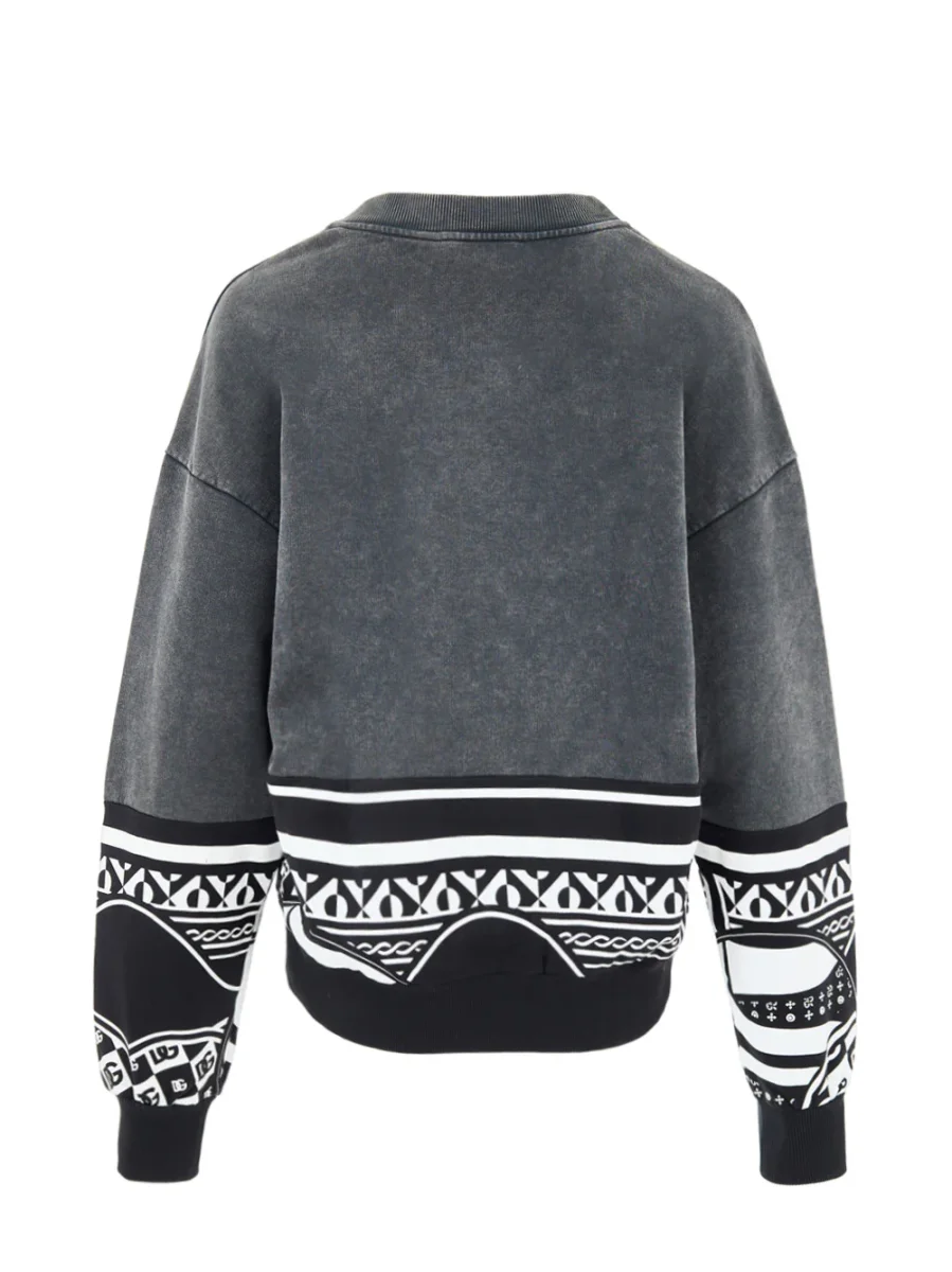 Felpa Nera Délavé con Stampa 'Nobody is Perfect' Dolce & Gabbana - immagine 3