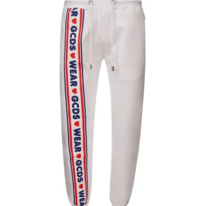 Pantalone Jogging Bianco con Logo GCDS