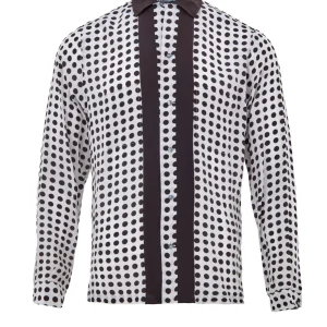 Camicia in Seta a Pois Bianchi/Neri Dolce & Gabbana