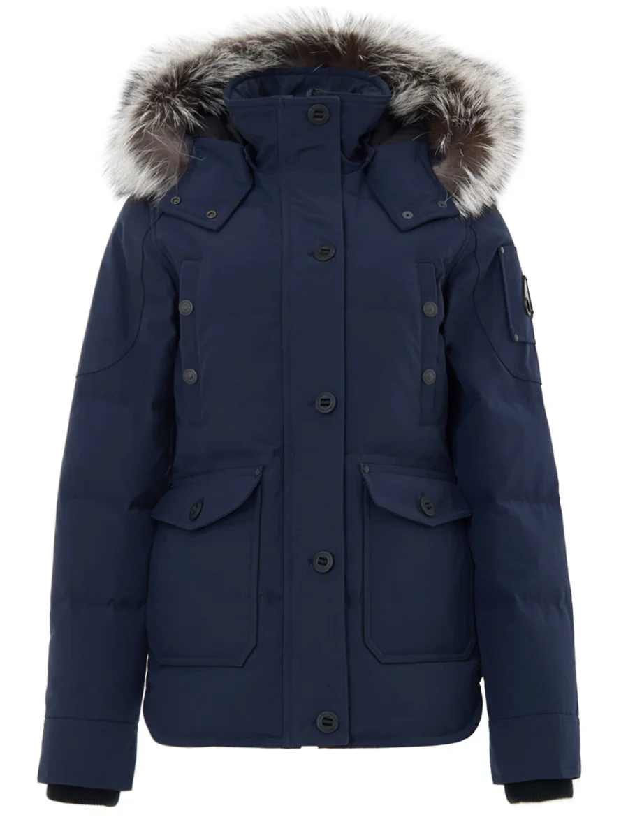 Field Jacket Blu con Cappuccio e Pelliccia Moose Knuckles - immagine 2