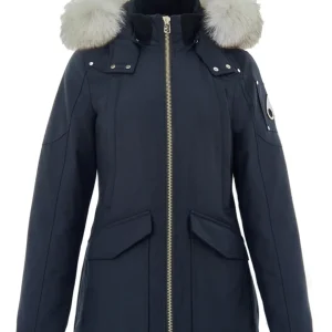 Field Jacket con Collo Pelliccia in Blu Moose Knuckles