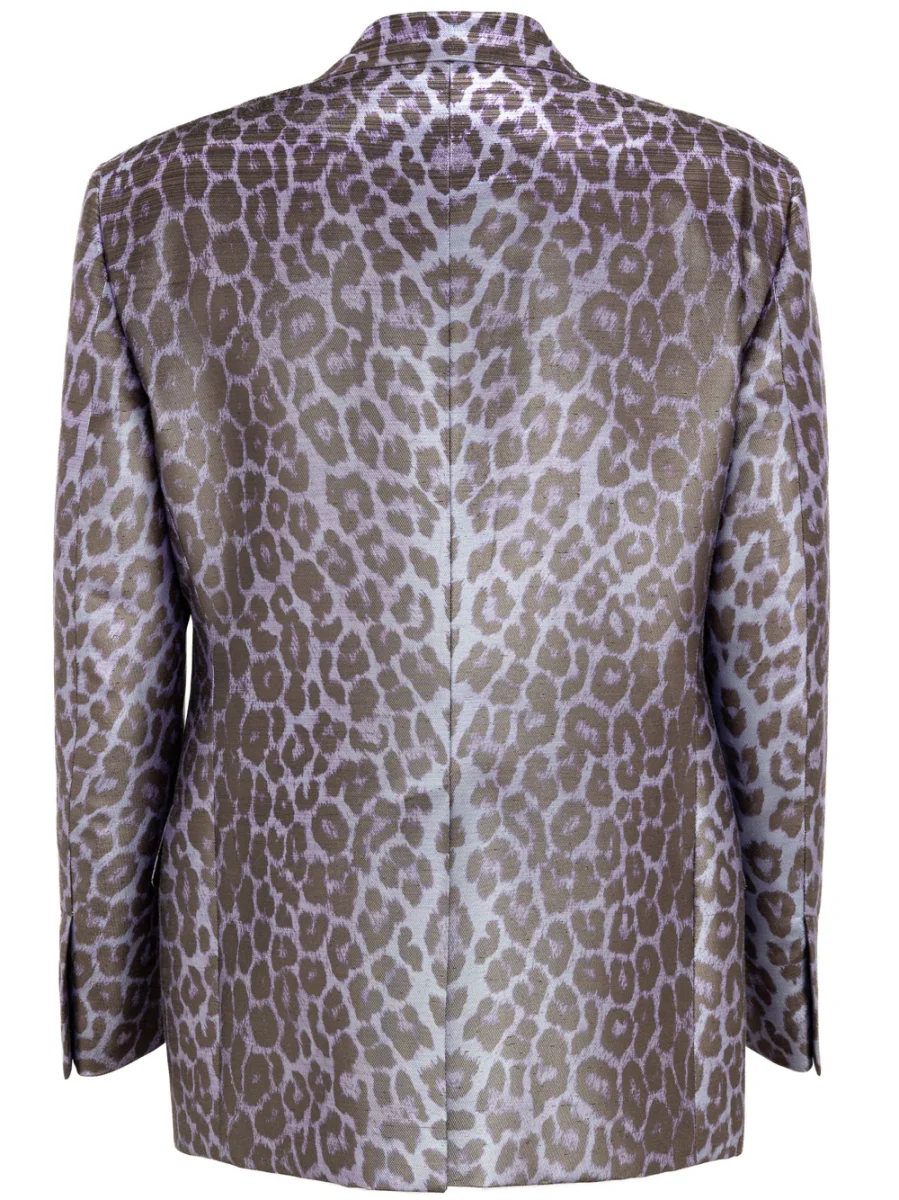 Tom Ford Giacca Monopetto Uomo - Maculata Viola e Nero - immagine 8