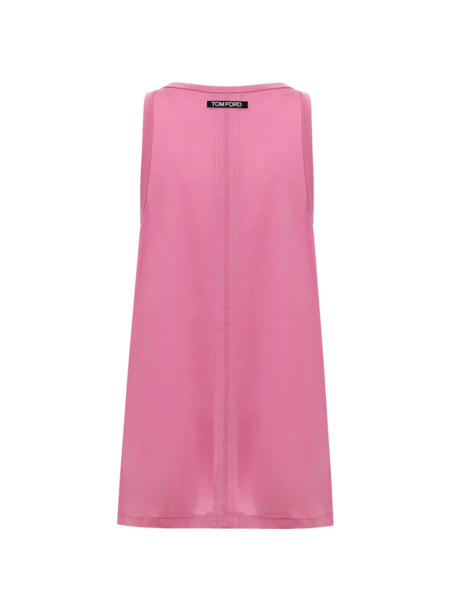 Top smanicato in seta rosa Tom Ford - immagine 3